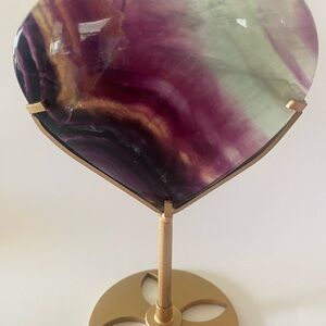 Candy Fluorite Heart on Custom Stand